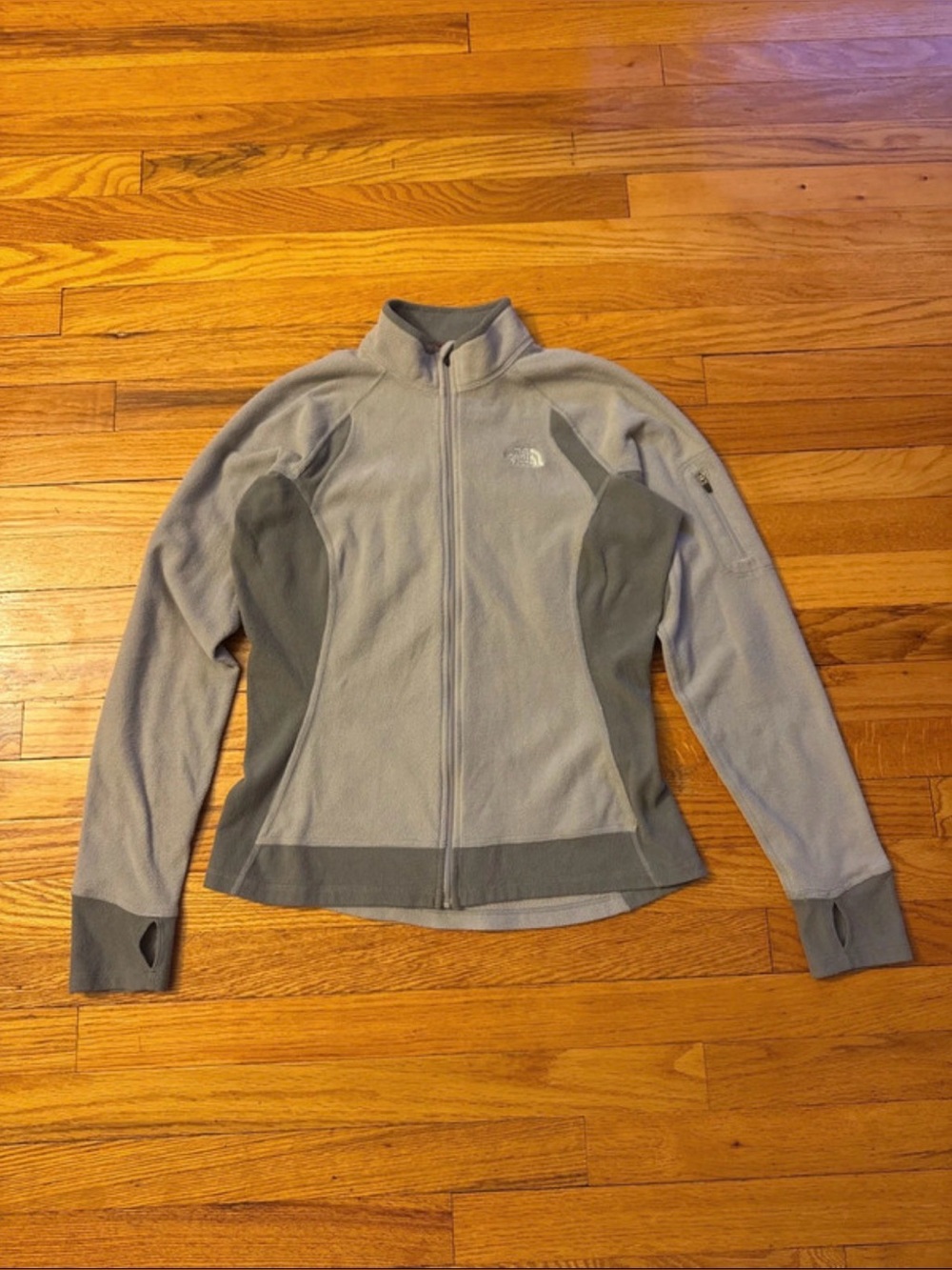The North Face Lightweight Fleece Full Zip Jacket Grey Medium